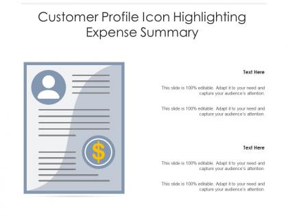 Customer profile icon highlighting expense summary