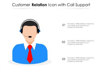 Customer relation icon with call support