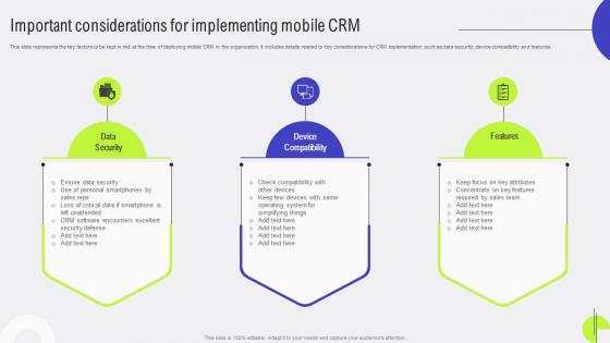 Customer Relationship Important Considerations For Implementing Mobile CRM MKT SS V