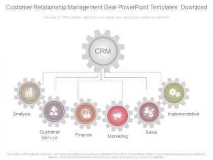 Customer relationship management gear powerpoint templates download