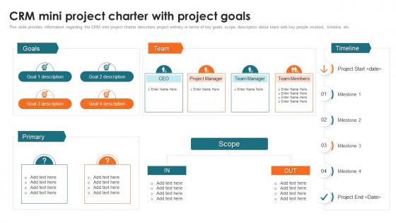 Customer Relationship Management Toolkit CRM Mini Project Charter With Project Goals