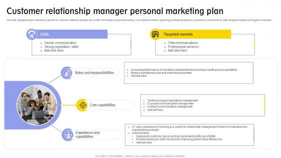 Customer Relationship Manager Personal Marketing Plan