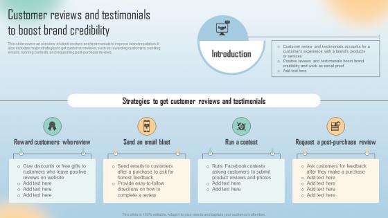 Customer Reviews And Testimonials To Boost Brand Credibility Word Of Mouth Marketing