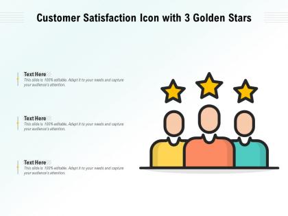 Customer satisfaction icon with 3 golden stars