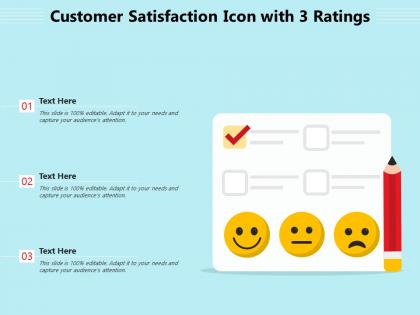 Customer satisfaction icon with 3 ratings