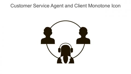 Customer Service Agent And Client Monotone Icon In Powerpoint Pptx Png And Editable Eps Format