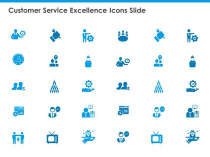 Customer service excellence icons slide management marketing