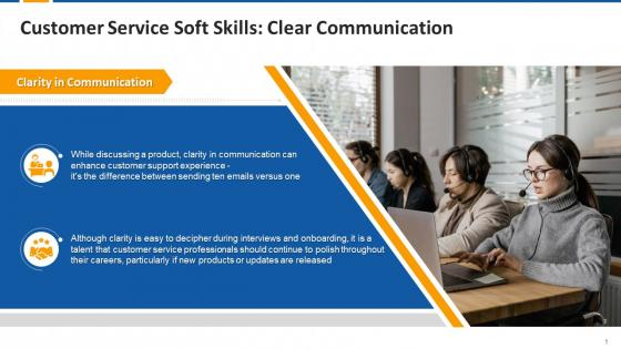 Customer Service Soft Skill Clear Communication Edu Ppt