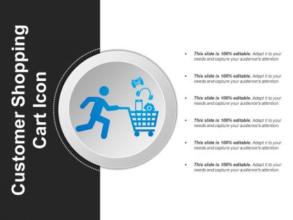 Customer shopping cart icon powerpoint shapes