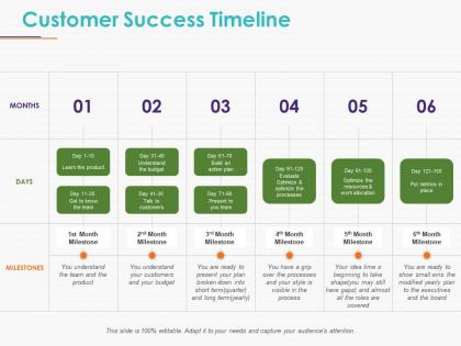 Customer success timeline powerpoint layout