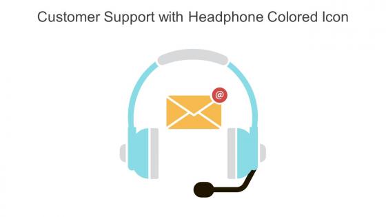 Customer Support With Headphone Colored Icon In Powerpoint Pptx Png And Editable Eps Format