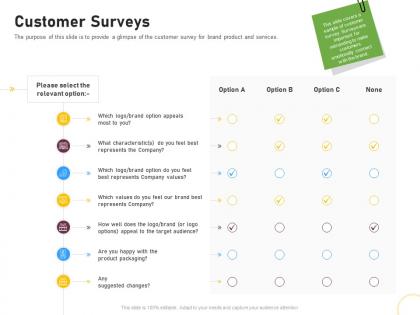 Customer surveys brand renovating ppt inspiration