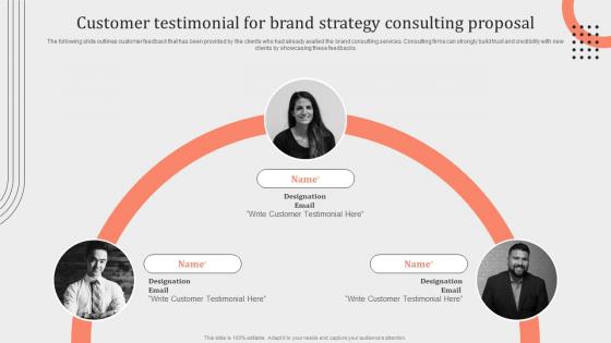 Customer Testimonial For Brand Strategy Consulting Proposal Ppt Powerpoint Presentation File Model