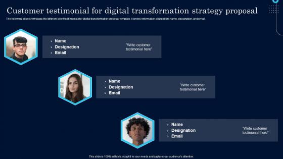 Customer Testimonial For Digital Transformation Strategy Proposal Ppt Information