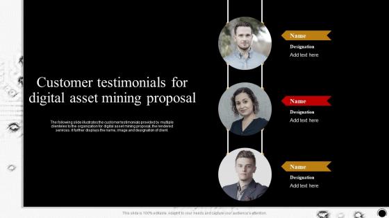 Customer Testimonials For Digital Asset Mining Proposal Ppt Ideas Format Ideas