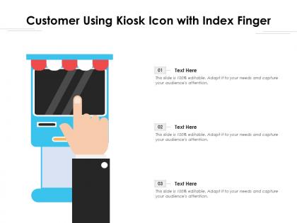 Customer using kiosk icon with index finger