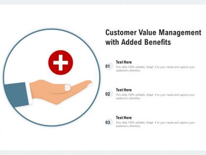 Customer value management with added benefits