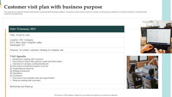 Customer Visit Plan With Business Purpose