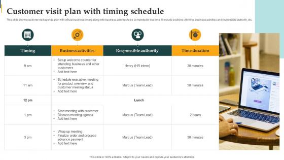 Customer Visit Plan With Timing Schedule