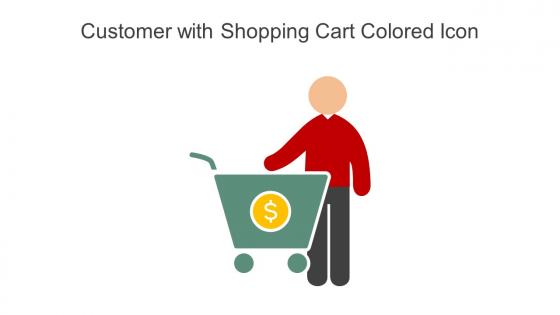 Customer With Shopping Cart Colored Icon In Powerpoint Pptx Png And Editable Eps Format