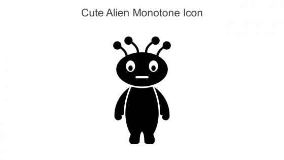Cute Alien Monotone Icon In Powerpoint Pptx Png And Editable Eps Format