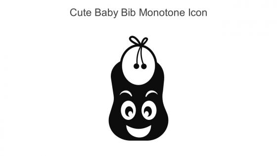 Cute Baby Bib Monotone Icon In Powerpoint Pptx Png And Editable Eps Format