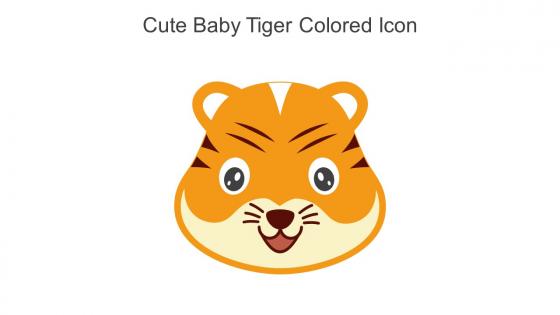 Cute Baby Tiger Colored Icon In Powerpoint Pptx Png And Editable Eps Format