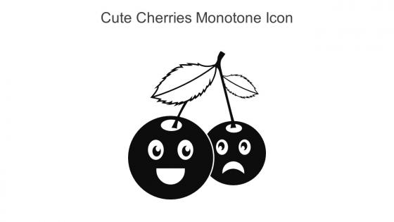 Cute Cherries Monotone Icon In Powerpoint Pptx Png And Editable Eps Format