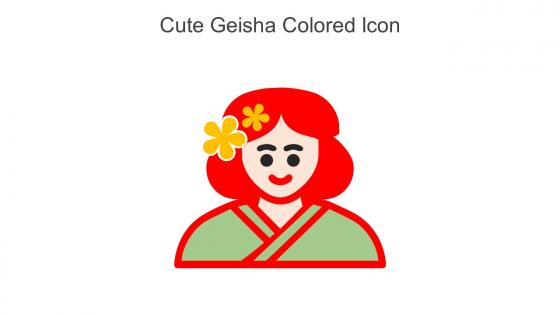Cute Geisha Colored Icon In Powerpoint Pptx Png And Editable Eps Format
