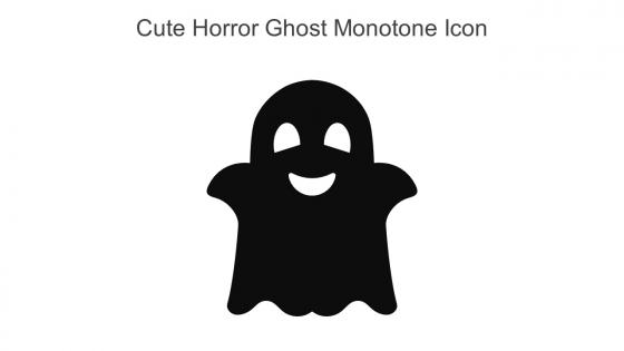 Cute Horror Ghost Monotone Icon In Powerpoint Pptx Png And Editable Eps Format