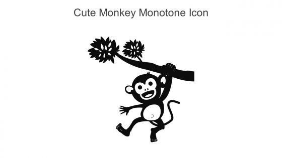 Cute Monkey Monotone Icon In Powerpoint Pptx Png And Editable Eps Format