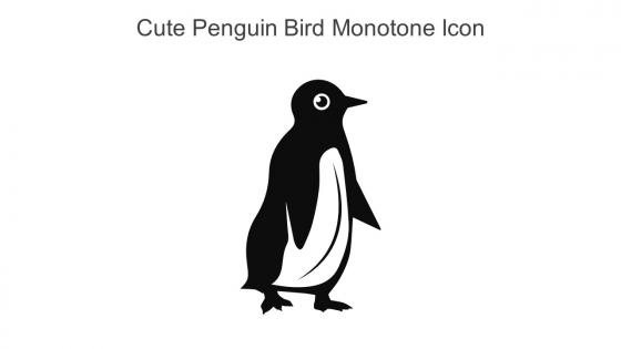 Cute Penguin Bird Monotone Icon In Powerpoint Pptx Png And Editable Eps Format