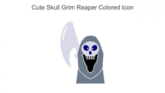 Cute Skull Grim Reaper Colored Icon In Powerpoint Pptx Png And Editable Eps Format