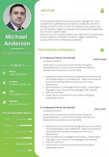 Cv format with personal details and professional skills