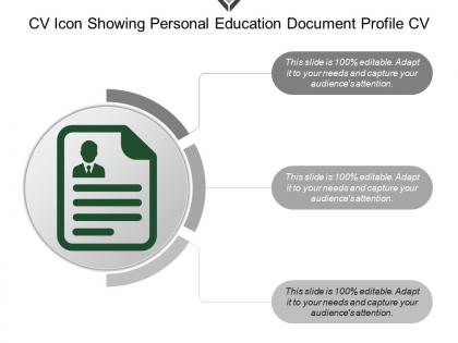 Cv icon showing personal education document profile cv