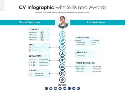 Cv infographic with skills and awards