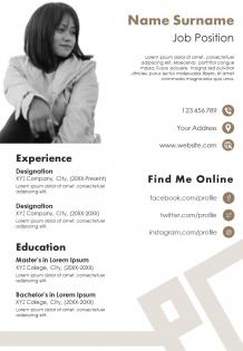 Cv resume template with skills and abilities