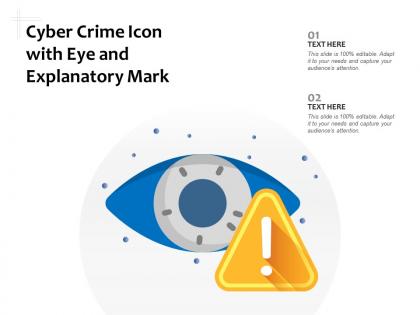Cyber crime icon with eye and explanatory mark