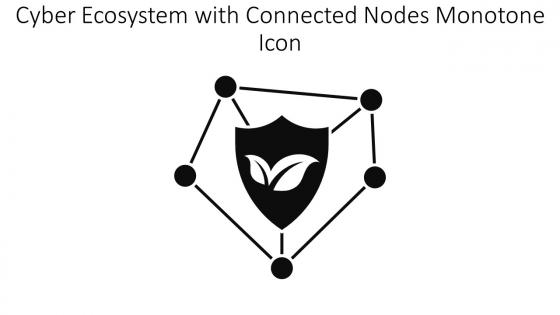 Cyber Ecosystem With Connected Nodes Monotone Icon In Powerpoint Pptx Png And Editable Eps Format