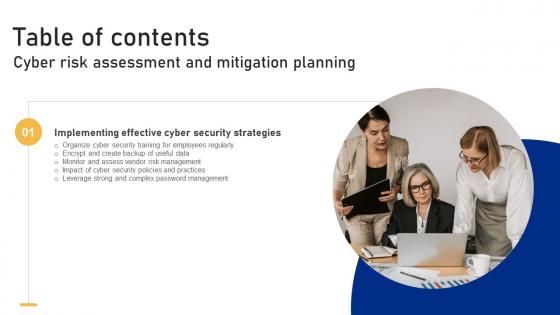 Cyber Risk Assessment And Mitigation Planning Table Of Contents