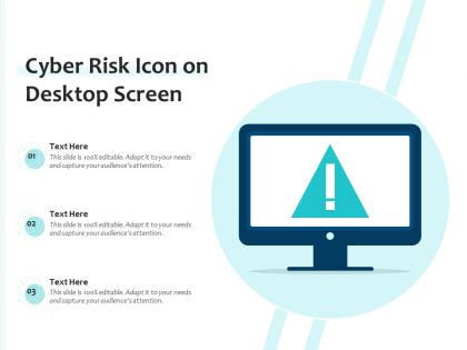 Cyber risk icon on desktop screen
