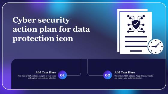 Cyber Security Action Plan For Data Protection Icon