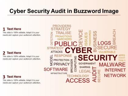 Cyber security audit in buzzword image