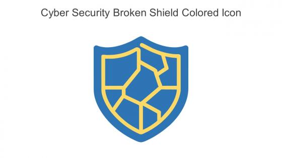 Cyber Security Broken Shield Colored Icon In Powerpoint Pptx Png And Editable Eps Format