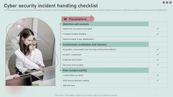 Cyber Security Incident Handling Checklist Development And Implementation Of Security