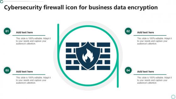 Cybersecurity Firewall Icon For Business Data Encryption