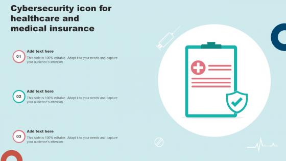 Cybersecurity Icon For Healthcare And Medical Insurance