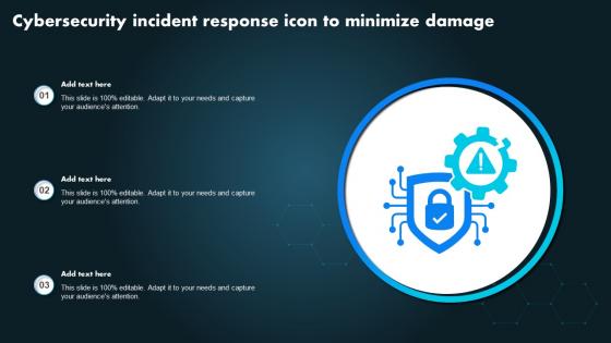 Cybersecurity Incident Response Icon To Minimize Damage