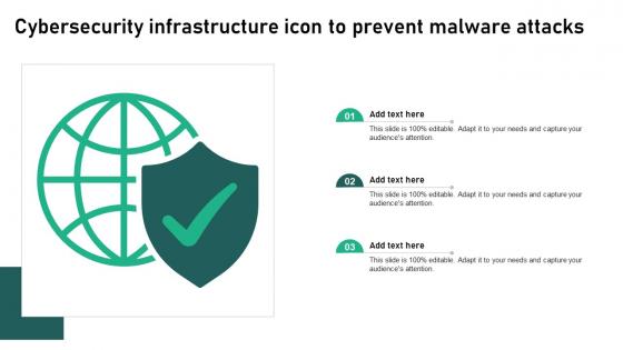 Cybersecurity Infrastructure Icon To Prevent Malware Attacks