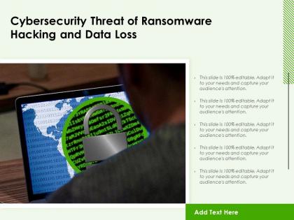 Cybersecurity threat of ransomware hacking and data loss